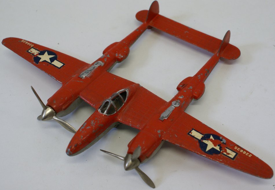 Vintage Hubley P38 Fighter Plane Twin Engine Diecast