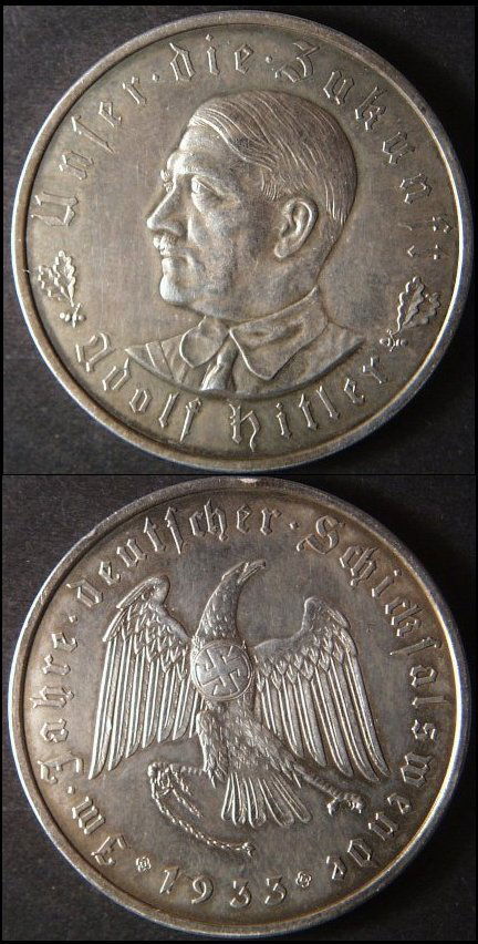 Vintage 1933 Pre-WWII Germany Hitler Medal Coin, Unc.