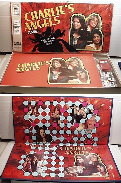 1977 CHARLIE'S ANGELS Board Game by Milton Bradley: Vintage 1977 CHARLIE'S ANGELS Board Game by Milton Bradley. Game is complete and in excellent condition. Box has had some repair inside. (Inventory code bb1)