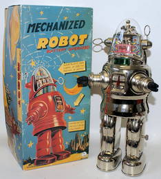 RARE 1990s Chromed MECHANIZED ROBBY THE ROBOT Tin