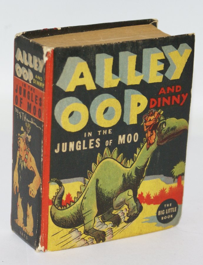 Vintage BLB 1938 ALLEY OOP "In the Jungles of Moo": Vintage 1938 ALLEY OOP & DINNY Big Little Book #1473 "In the Jungles of Moo". Book is based on NEA comic strip by V. T. Hamlin. Book published by Whitman Publishing, Wisconsin. It's in very good condi