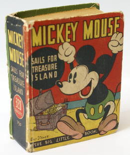 Vintage 1938 MICKEY MOUSE Sails for Treasure Island: Vintage 1938 MICKEY MOUSE Sails for Treasure Island #750 BIG LITTLE BOOK, by Walt Disney / Walt Disney Enterprises. Published by Whitman Publishing, Wisconsin. Book is in VG condition, no torn pages,