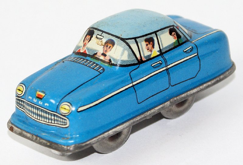 Vintage 60's Technofix Tin Litho Wind-up Blue Track (1 of 2)