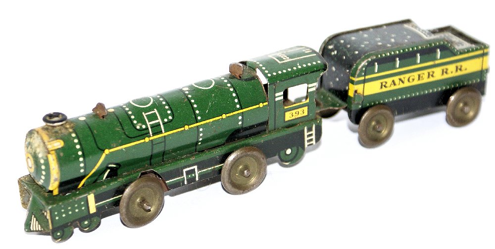 Vintage Tin Wind-up Ranger "Fast Freight" Toy Train (1 of 2)