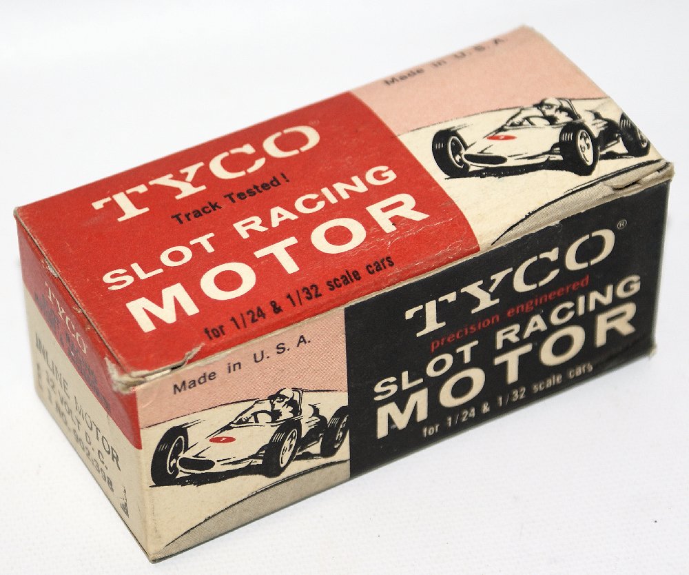 Vintage #902:398 TYCO Slot Car Racing 12 Volt DC Inline: Vintage #902:398 TYCO Slot Car Racing 12 Volt DC Inline Motor for 1:24 & 1:32 Scale Cars. Complete and unused in the original box with instructions.
