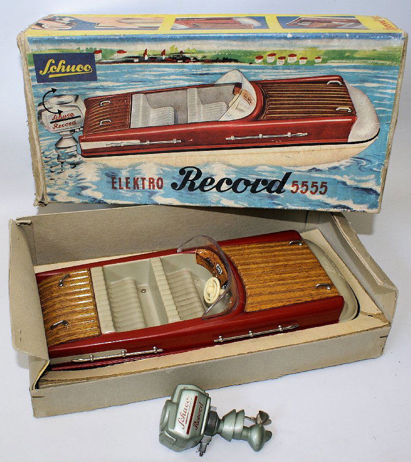 Vintage SCHUCO ELEKTRO RECORD 5555 Battery Op. Toy Boat (1 of 7)