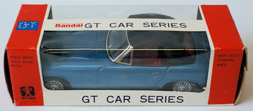 Vintage Tin Friction #1096 LOTUS ELAN Elite from the GT: Vintage Tin Friction #1096 LOTUS ELAN Elite from the GT Car Series by Bandai, Japan. Car is in LN condition in the original box. A fabulous blue body color with detailed interior. Car measures 8" long