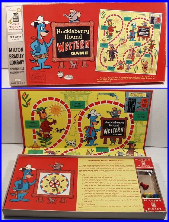 Vintage 1959 HUCKLEBERRY HOUND Western Board Game, (1 of 1)