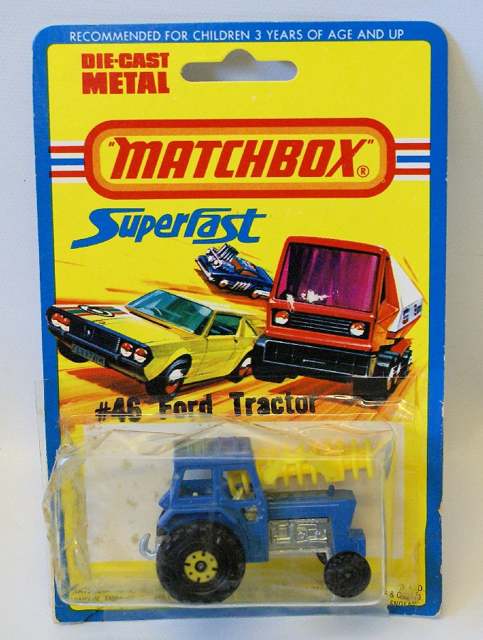 Vintage 1976 MATCHBOX SUPERFAST No. 46 FORD TRACTOR, on (1 of 2)