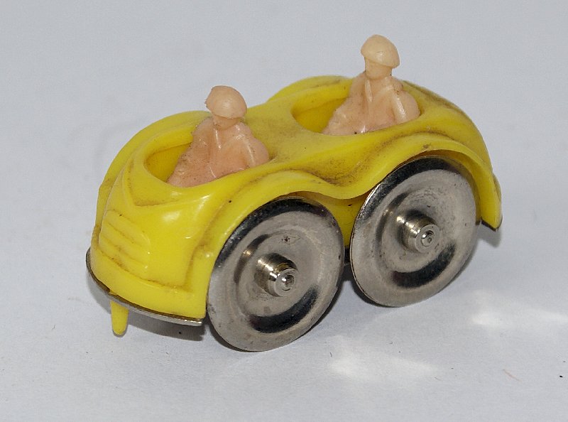 Plastic & Tin Roller Coaster Track Car, Yellow with (1 of 2)