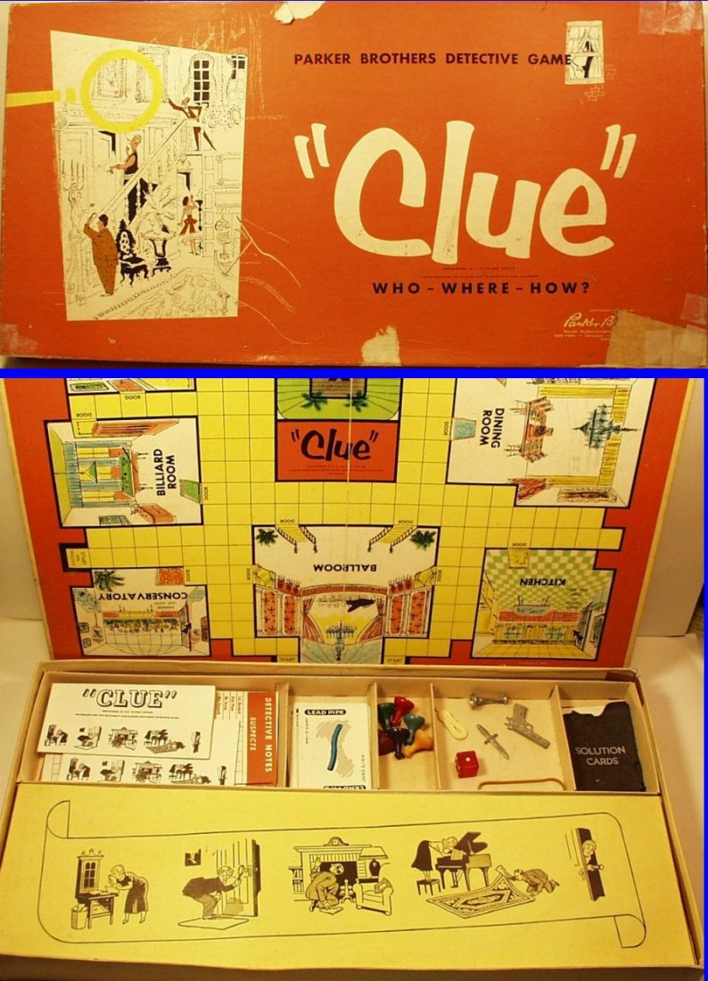 1956 CLUE Classic Detective Family Board Game by Parker (1 of 1)
