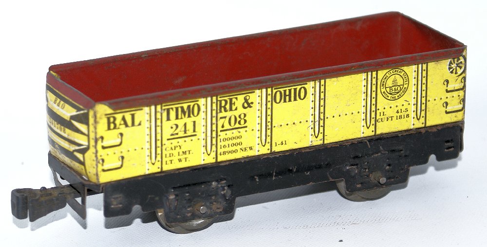 O Gauge Tin MARX Baltimore & Ohio B&O #241708 Gondola (1 of 4)