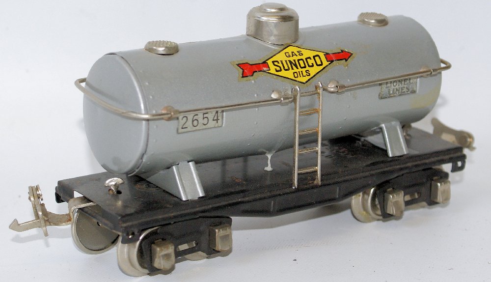 O Gauge Tin LIONEL #2654 Sunoco Gas Oil Tank Train Car (1 of 4)