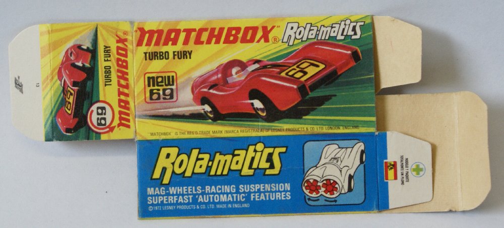 Matchbox Lesney ROLAMATICS #69 TURBO FURY Original (1 of 2)