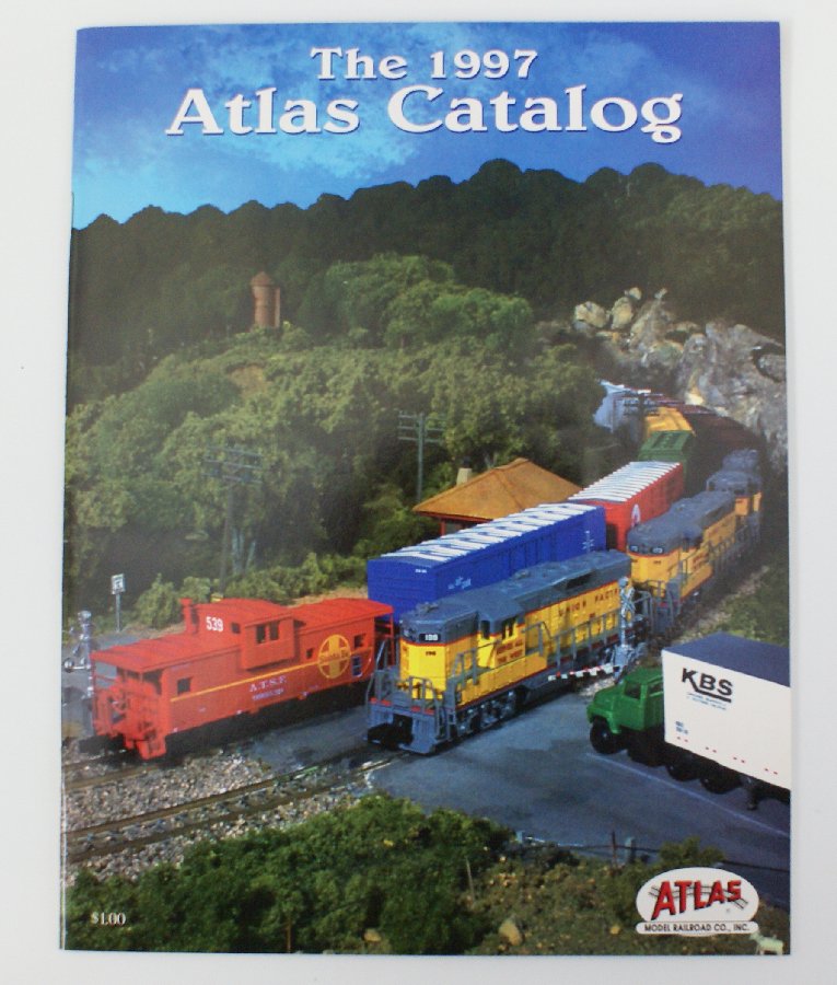 1997 ATLAS Model Railroad HO and N Scale Toy Train: Vintage 1997 ATLAS HO and N Scale Toy Train Catalog. Contains 50 pages with tons of photos, descriptions and prices of the various train sets, locomotives, freight cars, track and accessories, as well