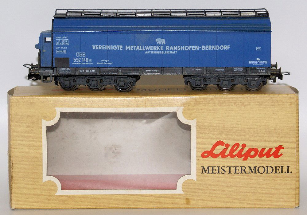 LILIPUT Train HO Scale #272 Metal Transport Blue (1 of 2)