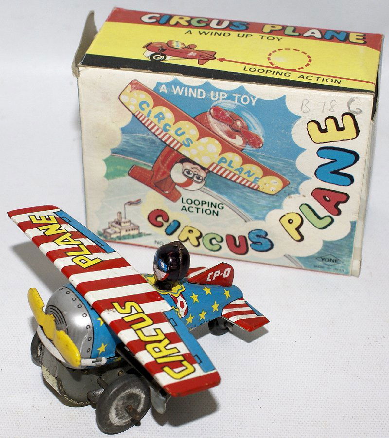 Tin Wind-up Looping Action Circus Plane #2173 by Yone, (1 of 5)