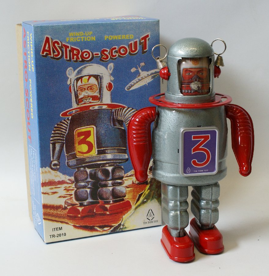 #TR-2010 Wind-up Friction Tin ASTRO-SCOUT in Box, Tin (1 of 1)