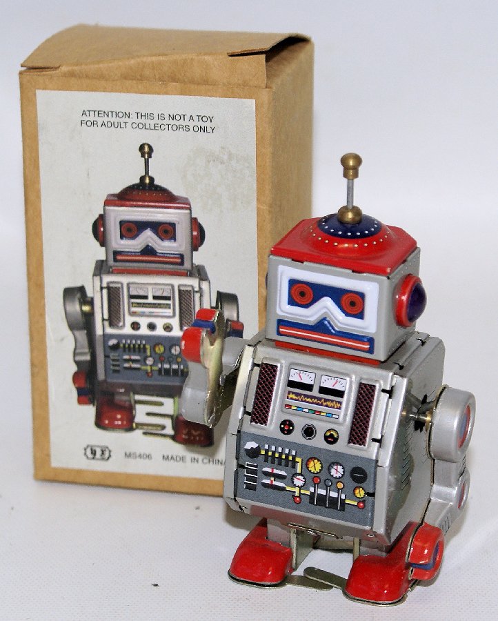 Little Reproduction Wind-up 4" Space Robot Toy in (1 of 1)