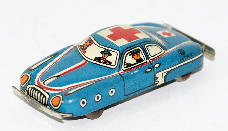 50's Tin Mini Penny Toy Ambulance Medic Car, Nomura (1 of 2)