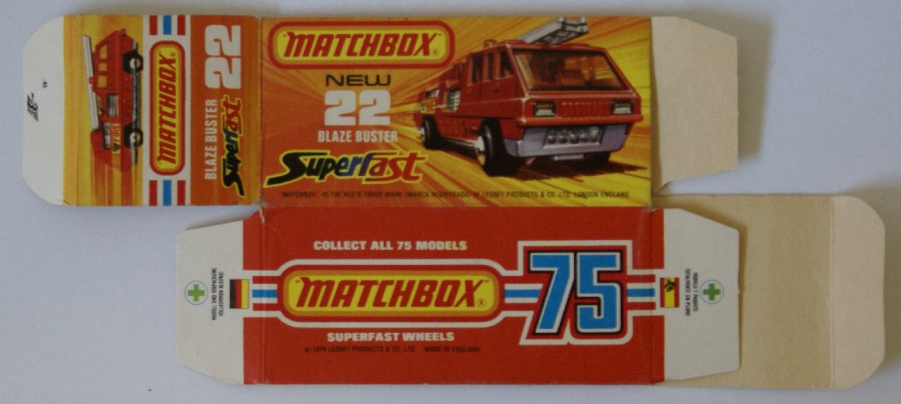 Matchbox Lesney SUPERFAST #22 BLAZE BUSTER Red EMPTY (1 of 2)