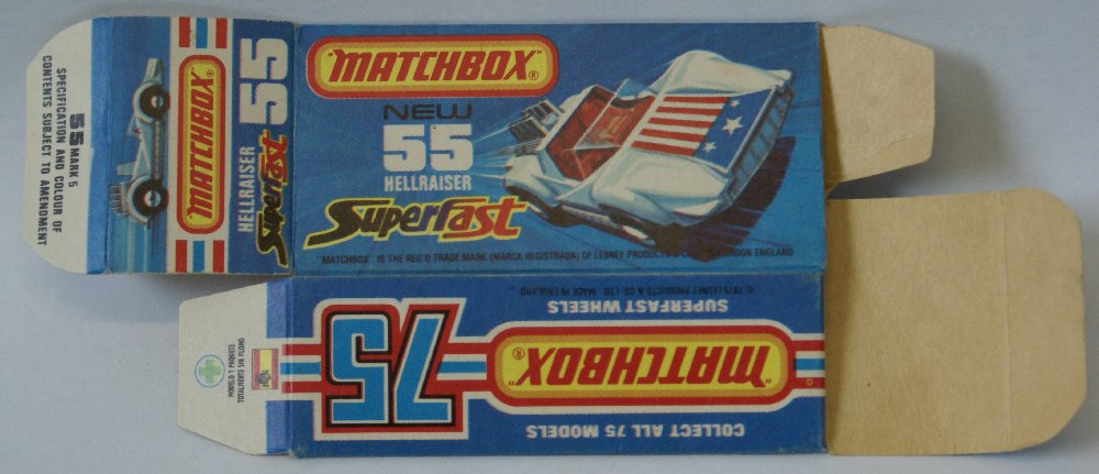 Matchbox Lesney SUPERFAST #55 HELLRAISER Orig. EMPTY (1 of 2)