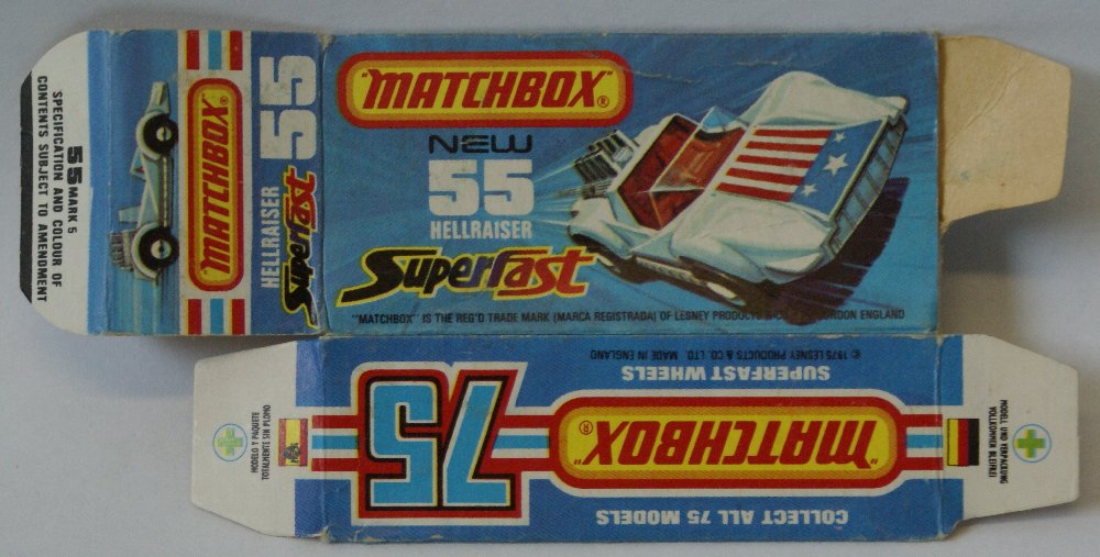 Matchbox Lesney SUPERFAST #55 Hellraiser EMPTY BOX ONLY (1 of 2)