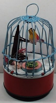 Singing bird in cage wind best sale up original