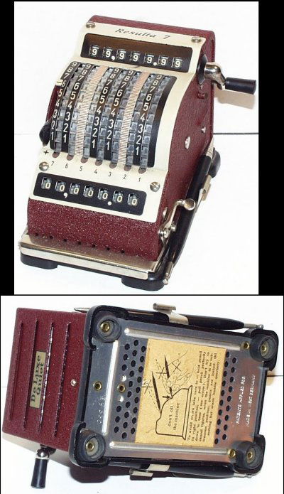 Vintage German RESULTA 7" Mechanical Adding Machine, (1 of 1)
