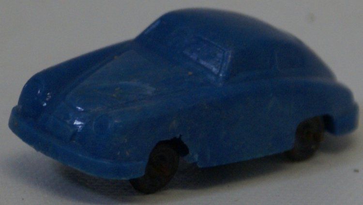 Vintage Blue Porsche Plastic Car, HO Scale, mint (G22) (1 of 2)