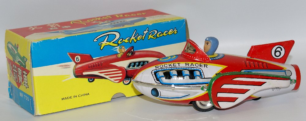 Tin Friction #6 ROCKET RACER Space Ship with Siren in (1 of 1)