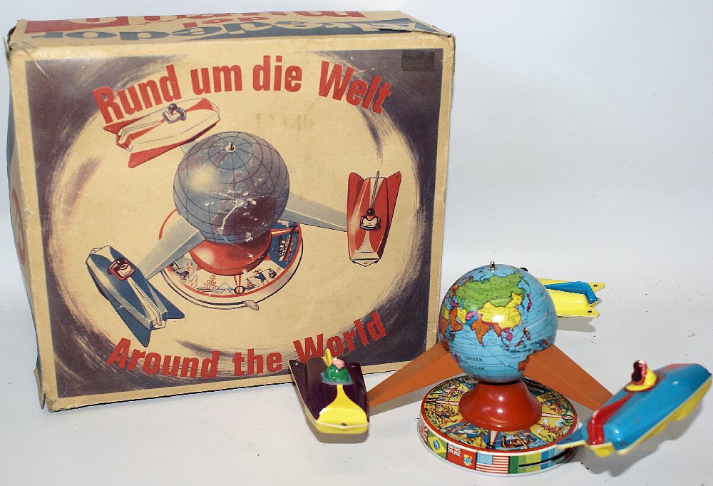 Tin Windup Schopper #523 AROUND THE WORLD Rotating (1 of 3)