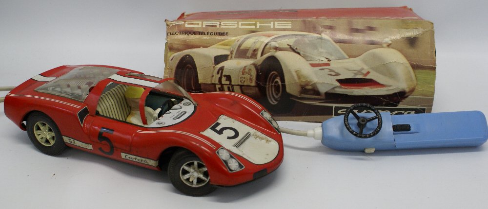 Tin Battery Op R.C. PORSCHE CARRERA #5 Race Car by (1 of 3)