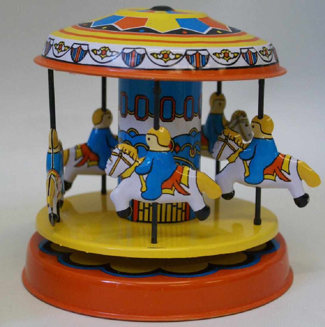 Tin Windup CAROUSEL Merry Go Round MS 271, mint in (1 of 2)