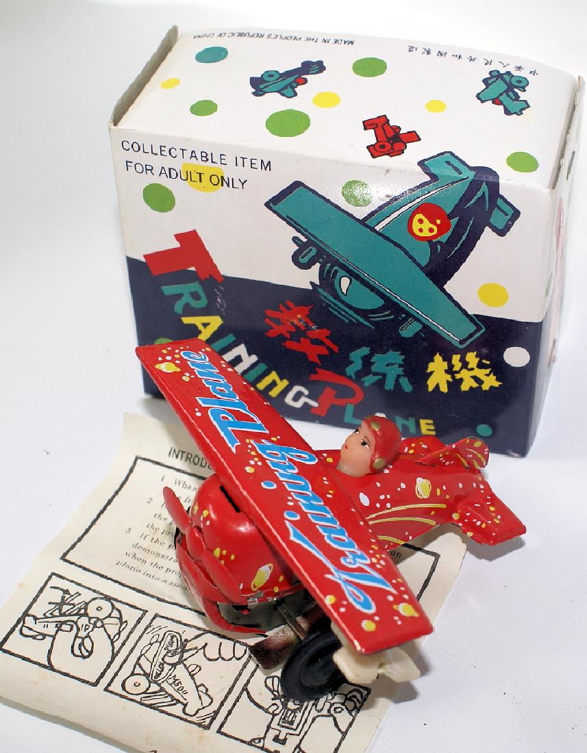 Tin Red Windup Training Plane Airplane MS011 in (1 of 1)