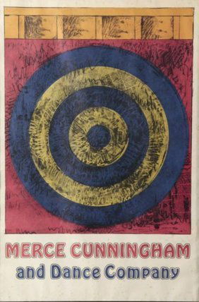 Jasper John's "Target" poster, Merce Cunningham and Dan: Jasper John's "Target" poster, Merce Cunningham and Dance Company, circa 1968, 33 3/4"h x 22 5/8"w RARE