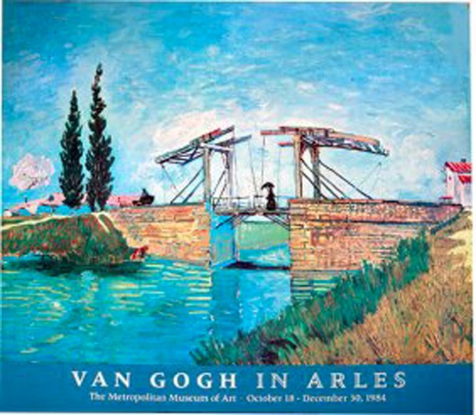 VAN GOGH \\\"VAN GOGH IN ARLES\\\" THE LONGLOIS BRIDGE: VINCENT VAN GOGH - \\\"VAN GOGH IN ARLES\\\" -THE LONGLOIS BRIDGE THE METROPOLITAN MUSEUM OF ART -1984- OVER SIZE 30 X 34 INCH NEVER WAS FRAMED\\r\\n\\r\\nORIGINAL METROPOLITAN MUSEUM POSTERS, VINTAGE