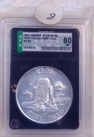 Star Wars Potf, R2 D2 Collectors Coin, 1984, Afa 80