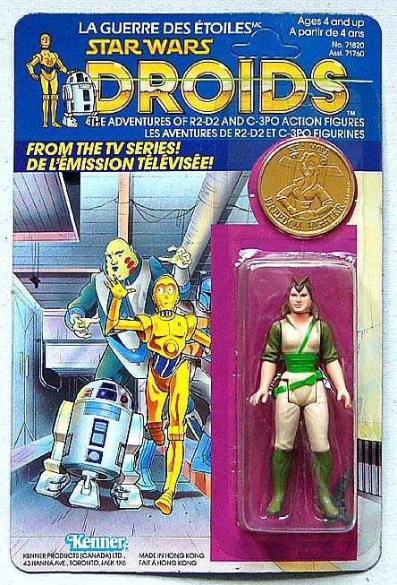 STAR WARS- KEA MOLL, DROID FIGURE W/ COIN, 1985, AFA 80 (1 of 1)