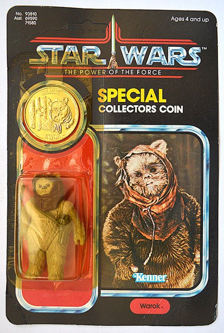 STAR WARS POTF SPECIAL COLLECTORS COIN "WAROK" ON CARD: STAR WARS POTF SPECIAL COLLECTORS COIN "WAROK" FIGURINE ON CARD WITH COIN. ITEM NO. 93810. 1984, BY KENNER. CARD IS UN-PUNCHED (SEE PICTURE)