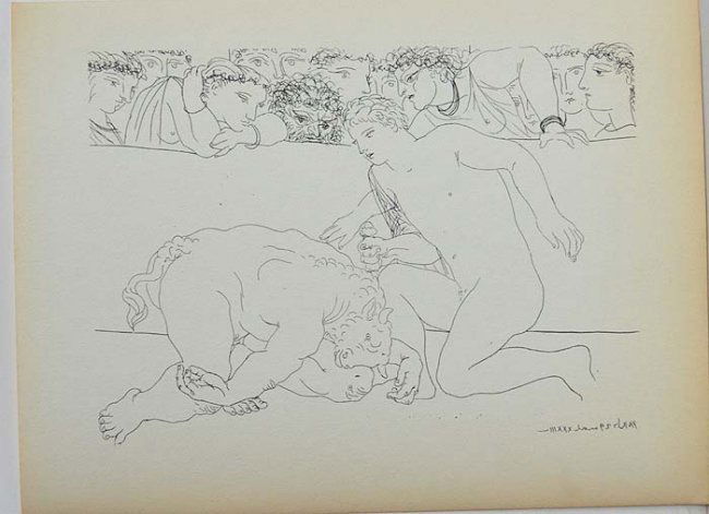 PICASSO "BULLFIGHT" ETCHING LITHO PRINTED BY MOURLOT (1 of 1)