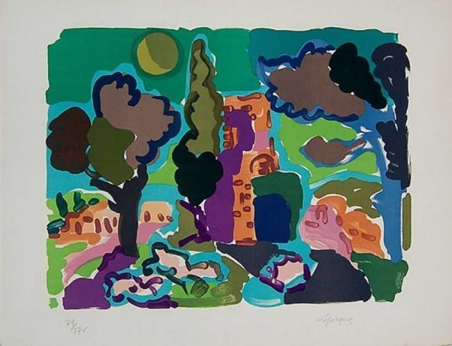 Charles LAPICQUE (1898-1988) PAYSAGE lithgraph signed: Charles LAPICQUE (1898-1988) Title: PAYSAGE Size: 26.x 19.lnch --Charles Lapicque was born on October 6, 1898 in TheizÃƒÆ’Ã†â€™Ãƒâ€ Ã¢â‚¬â„¢ÃƒÆ’Ã¢â‚¬Â ÃƒÂ�