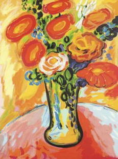 Yehouda Chaki (Israel/Canada, 1938 - ) BOUQUET JOIYEUX: Yehouda Chaki (Israel/Canada, 1938 - )BOUQUET JOIYEUXsize 37 x 29 inches original serigraph 1977 signed and #. THIS IS HIS RECENT WORK*** Biography*** With a career that has included over eighty-five