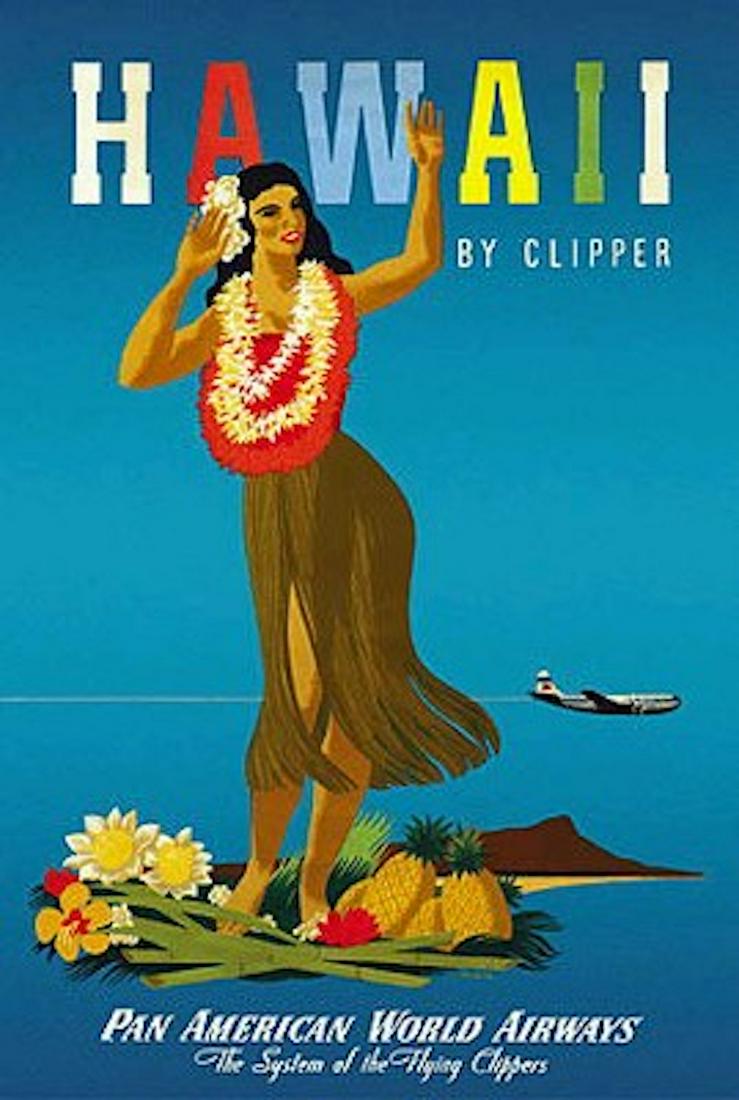 John Atherton - "Hawaii by Clipper": John Atherton - "Hawaii by Clipper", 38 x 26, very good condition