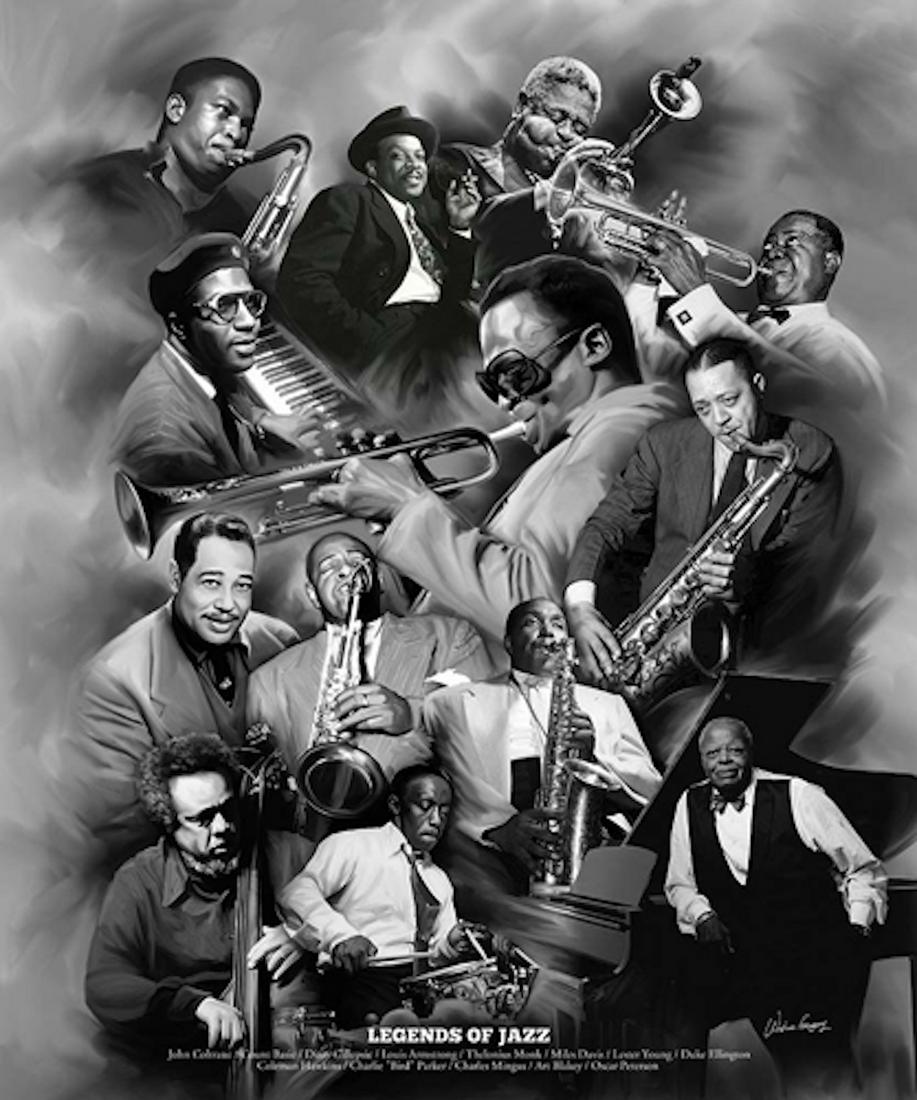 Wishum Gregory - "Legends of Jazz": Wishum Gregory - "Legends of Jazz", 24 x 20, very good condition