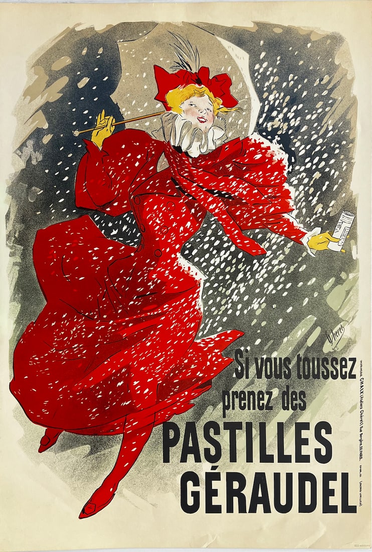 Jules Cheret - "Pastilles Geraudel": Jules Cheret - "Pastilles Geraudel". Lithograph. 25 x 36.5. Very good condition