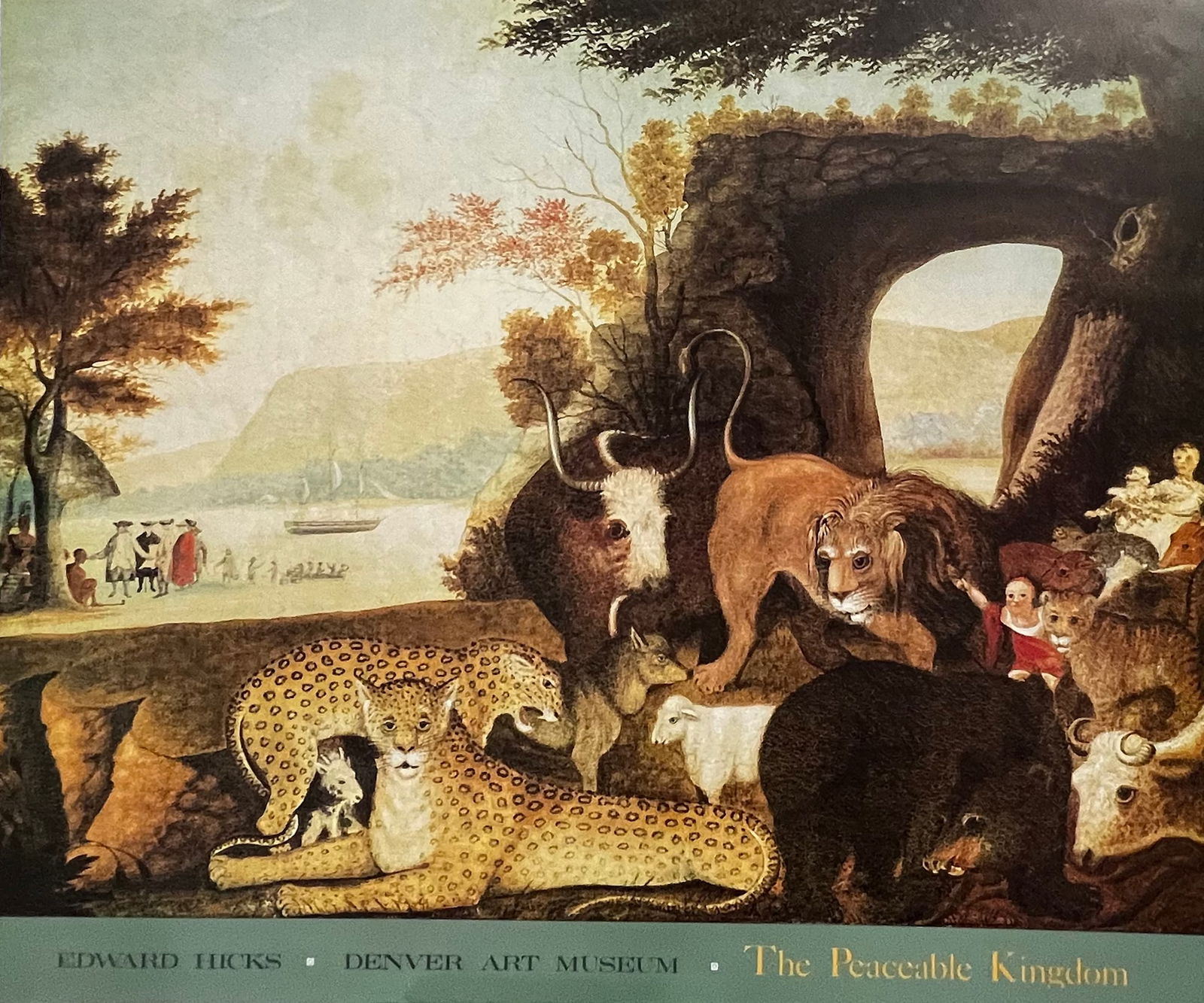 Edward Hicks - "The Peaceable Kingdom": Edward Hicks - "The Peaceable Kingdom". Reproduction Print. 1989. Denver Museum Of Art. 32 x 27. Very good condition