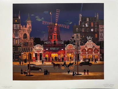 Michel Delacroix - "Le Moulin Rouge": Michel Delacroix - "Le Moulin Rouge". Lithograph. 31 x 23. Excellent condition