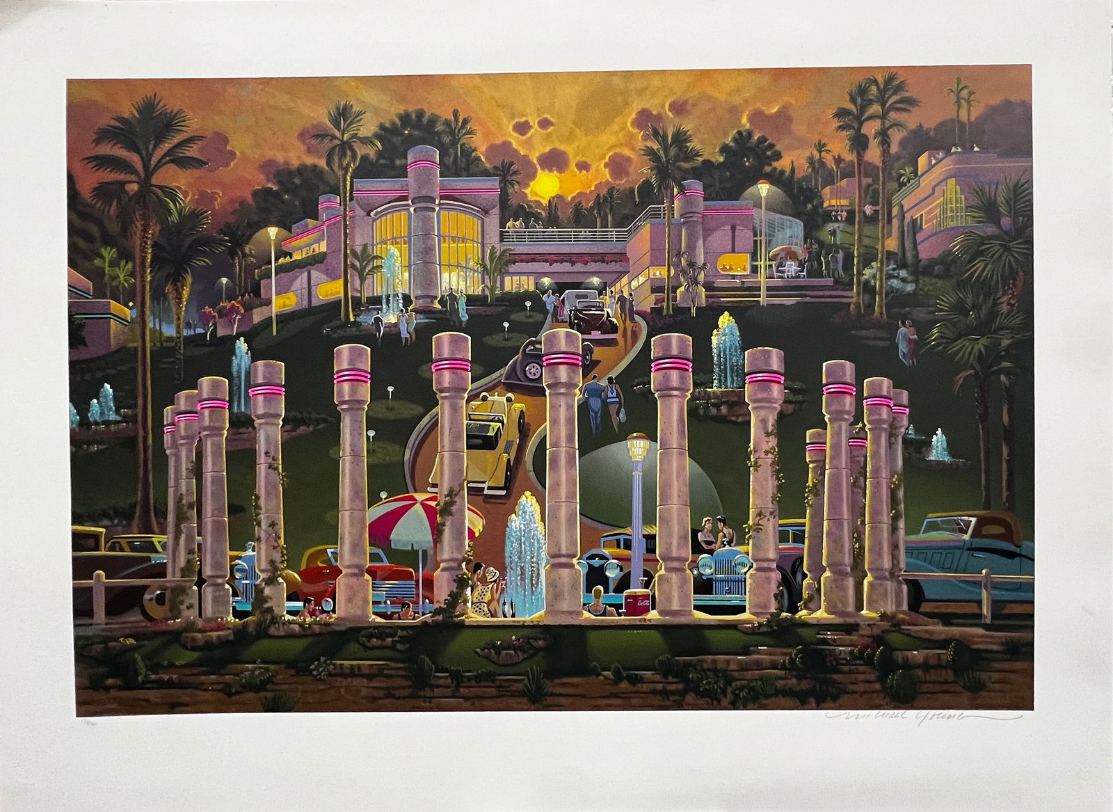 Michael Young - "Sunset Splash" (Signed Serigraph): Michael Young - "Sunset Splash" (Signed Serigraph). Limited Edition Serigraph. Numbered 178/300. Hand Signed by Artist. 44.25 x 32. Very good condition