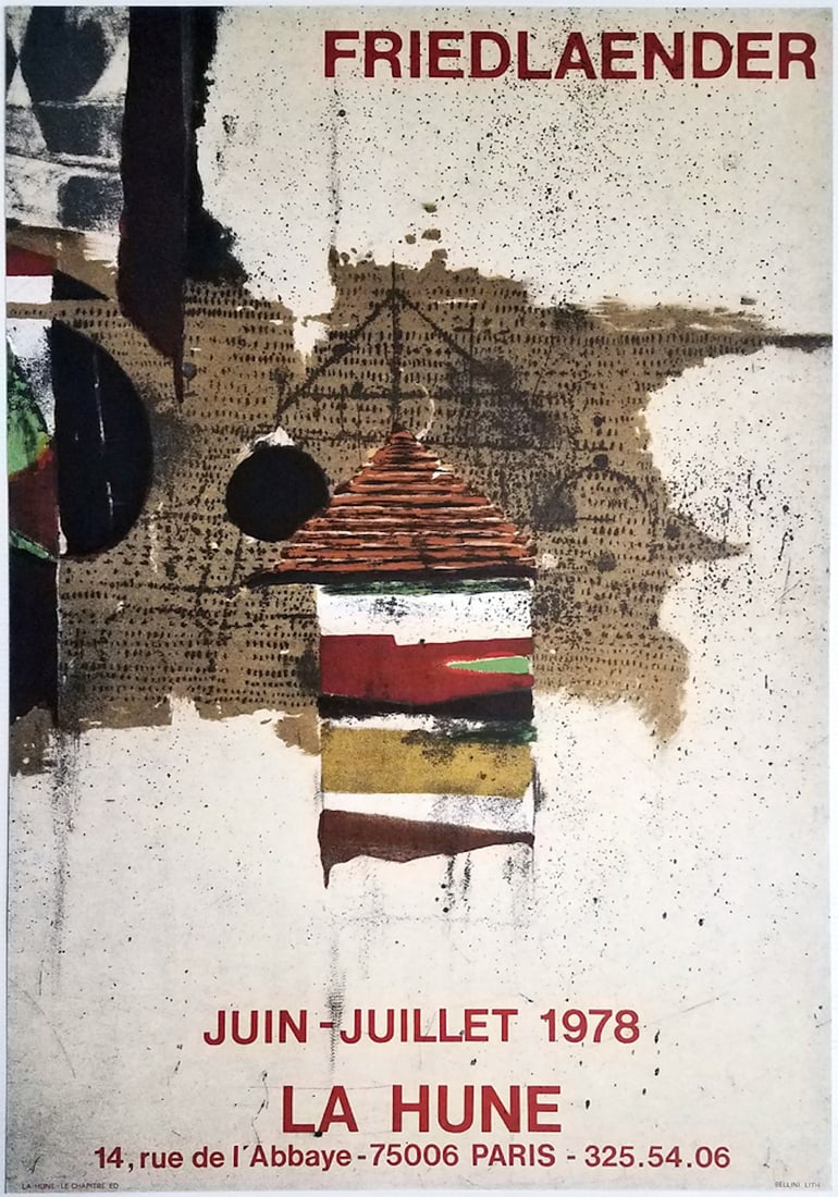 Johnny Friedlaender - "La Hune": Johnny Friedlaender - "La Hune", Lithograph poster, 1978, 32 ½ x 22 inches, very good condition